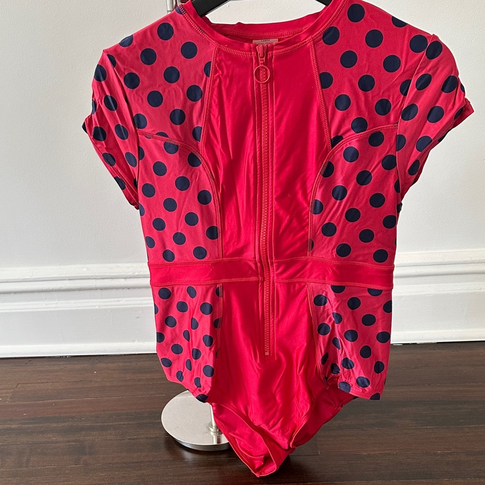 Chic Red Polka Dot One Piece Swimsuit
